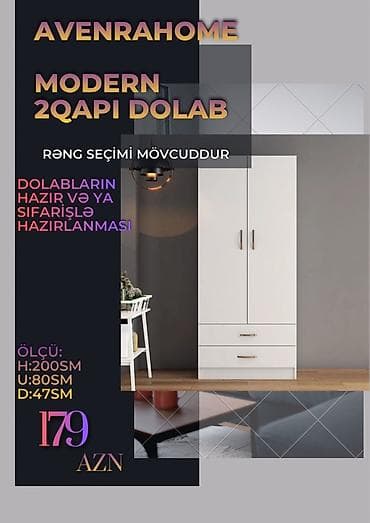 taxta dolab: Yeni, 3 qapılı, Siyirməli, Ağ, Digər material, Açılan, Düz dolab — 6