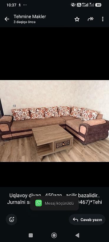 komod satilir: Künc divan, Açılan, Bazalı, Çatdırılma yoxdur — 1