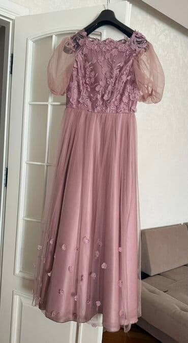 вечернее платье шифоновый: Pudra çaları ilə romantik ziyafət/libas - Model: midi uzunluqda — 4