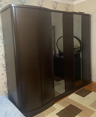 qapi avropa: 4 qapılı, Güzgülü, Qəhvəyi, Digər material, Açılan, Düz dolab — 1