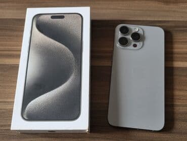 iphone 15 satılır: IPhone 15 Pro Max, 256 GB, Natural Titanium, Simsiz şarj, Face ID, Sənədlərlə — 5