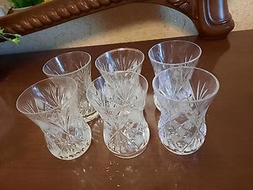 6 ədəd xrustal armudu stəkan — 2