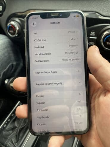 ikinci el 16 pro max: IPhone 11, 128 GB, Qara, Face ID — 6