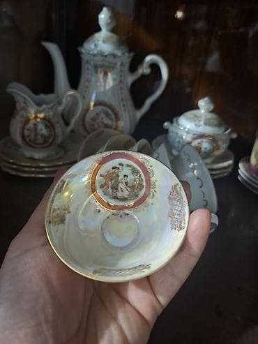 sud separatoru: Çay dəsti, rəng - Ağ, Farfor, Yaponiya — 1