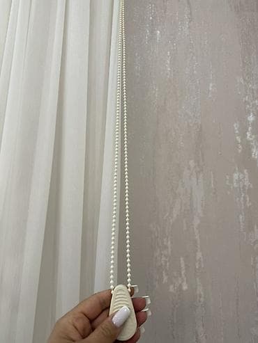 ikinci el xonca: Zərif tül pərdə dəsti - Rəng: krem/şampan - Parça: incə, işığı yumşaq — 5