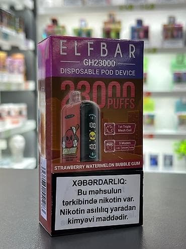 alpha qelyan: Məhsul: Elfbar GH23000 – birdəfəlik pod cihazı Xüsusiyyətlər: - 23000 — 3