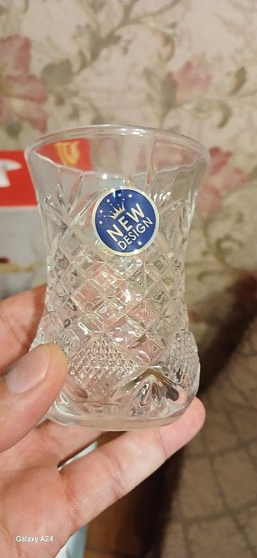 stekan desti: Çay dəsti, rəng - Ağ, Şüşə, 6 nəfərlik — 5