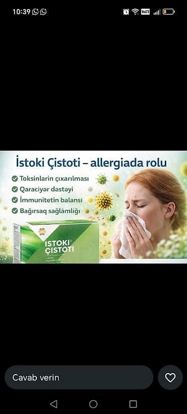 Məhsul: ISTOKI ÇİSTOTİ – allergiyada rol Təyinat və üstünlüklər: -