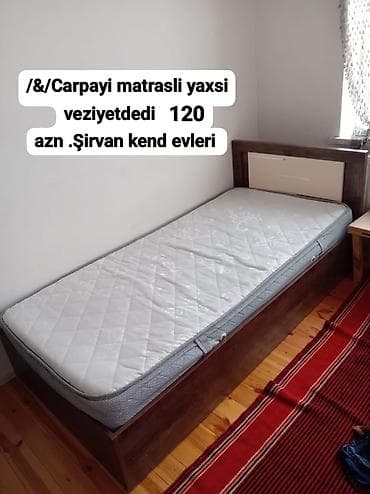 Təknəfərlik çarpayı, Matras ilə, Siyirməsiz lalafo.az -da Təknəfərlik çarpayı, Matras ilə, Siyirməsiz