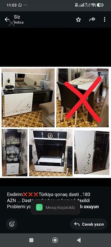 bar qorka: Endirim❌❌❌Türkiyə qonaq dəsti . 180 AZN . Dəstə qorka,bar və kamod — 1