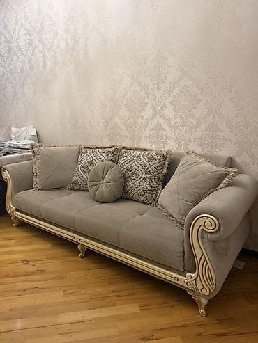 set mebel: Divan, Açılmayan, Bazasız, Vеlur parça, Çatdırılma yoxdur — 1