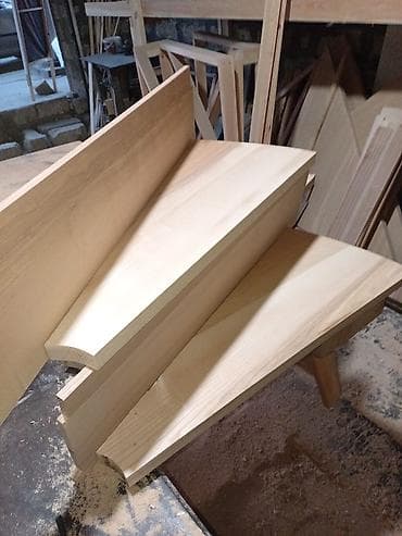 Quru inşaat materialları: Təbii ağacdan hazırlanmış pilləkən pilləsi və məhkərlər, Topdan və — 5