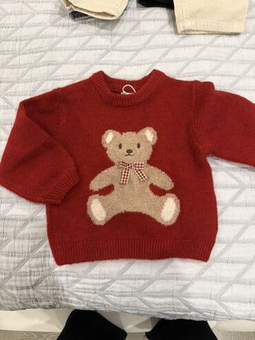 uşaq kapriləri: Uşaq üçün sviter – Zara Kids - Model: qızılı-qırmızı rəngdə trikotaj — 1