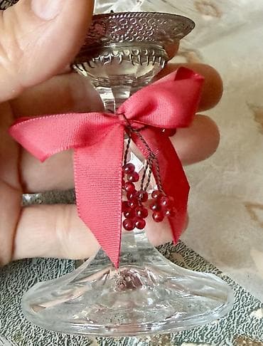 alışdırma şamı: Şamaltı/Şamdan bəzəyi – şüşə əsaslı dekor - Material: şəffaf şüşə — 1