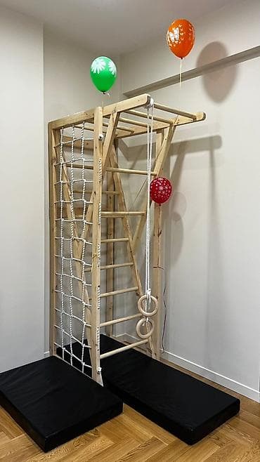 Uşaq üçün ev daxili idman-kompleksi – taxta konstruksiya — 1