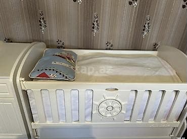 dekor kamin: Oğlan və qız üçün, Dördbucaq, Beşik, Matras ilə, Yellənmə mexanizmsiz — 3