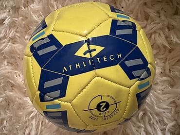 CD, DVD disklər və kassetlər: AthliTech futbol topu – rəsmi ölçü 2. - Rəng: sarı göy naxışlarla - — 1