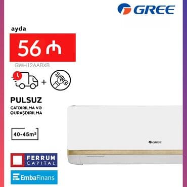 gree kondisioner qiymetleri 2020: Kondisioner Hoffmann, Yeni, 40-45 kv. m, Split sistem, Kredit var, Pulsuz quraşdırılma — 1