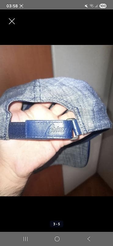 baş: Brioni qolf şlyapası tipli beysbol papağı - Rəng: mavi-boz melanj — 2