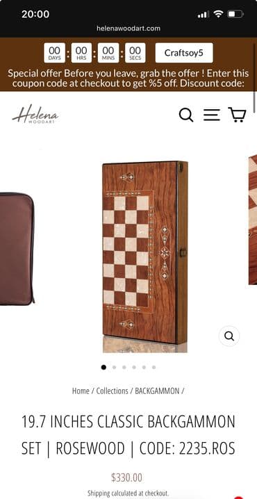 Helena Wood Art – Türkiyə istehsalı taxta nərd/şahmat dəsti - İki