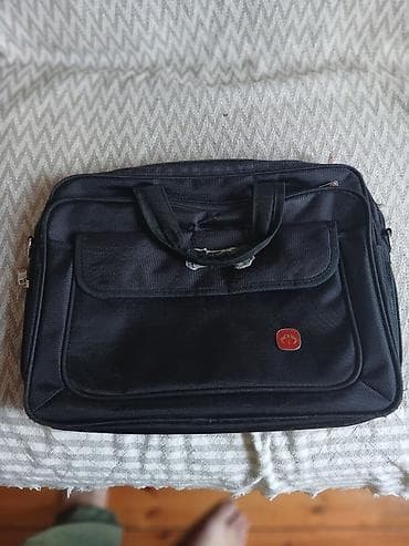 laptop canta: Qara noutbuk/iş çantası - Material: sıx toxunmuş, suya davamlı — 1