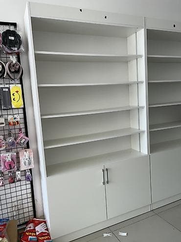Mağaza avadanlığı: Ağ rəngli vitrin rəf sistemi - Modul quruluş: yanyana qoşula bilən — 2