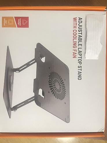 Monitorlar: Tənzimlənən noutbuk stendi – soyuducu fanla Xüsusiyyətlər: - — 2