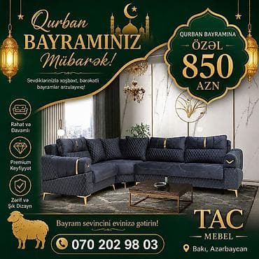 Divan və masa dəstləri: Qurban bayramına özəl künc divan dəsti – 850 AZN - Rahat və davamlı — 1