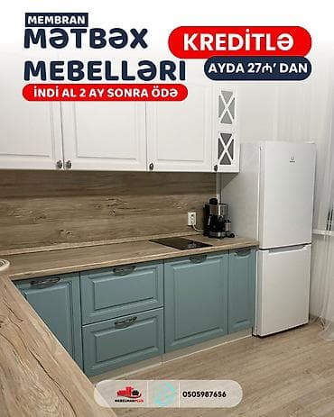metbex mebelleri kreditle satisi: Sifarişlə mətbəx dəsti, Özü çəkən petlələr, Mat laminat, Kredit var, Pulsuz çatdırılma — 3