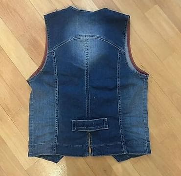 ust geyimleri: Cins jilet - Material: qalın denim (cins) - Rəng: tünd-mavi, yüngül — 2