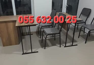 endirimde olan mebeller: Yeni, Kvadrat masa, 4 stul, Açılmayan, Stullar ilə, Dəri, Azərbaycan — 16