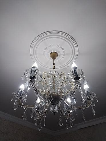 listir: Çılçıraq, 8 lampa, Xrustal — 2