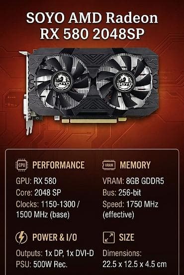 Videokart AMD Radeon RX 580, 8 GB, Yeni lalafo.az -da Videokart AMD Radeon RX 580, 8 GB, Yeni