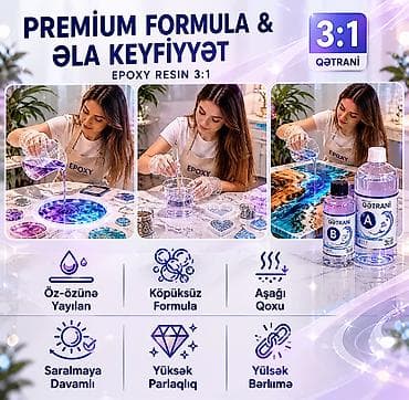 epoxy resin qiymeti: 🔷 Premium Epoksi Qətran 3:1 – Peşəkar nəticə əldə edin! Yüksək — 2