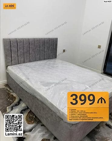 Məhsul: Yumşaq başlıqlı çarpayı - Ölçü: 160 × 200 sm - Mexanizm