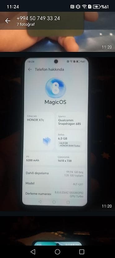 dji mic 2: Honor 7C, 128 GB, rəng - Yaşıl, Barmaq izi — 5