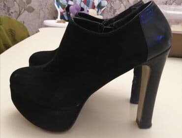 dəri qadın botilyonu: Ölçü: 37, rəng - Qara, İşlənmiş — 1