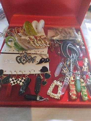 ideal.az parfum: Bijuteriya dəsti – müxtəlif aksesuarlar - Turkuaz rəngli baş bəzəyi — 9