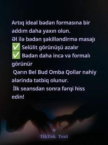 Texnikanın təmiri: Əl ilə bədən şəkilləndirmə masajı xidməti - Selülit görünüşünün — 1