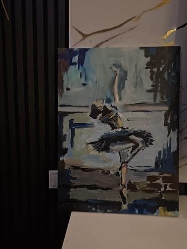 Əl işi yağlı boya tablo – “Balerina” - Texnika: yağlı boya, palitra — 2