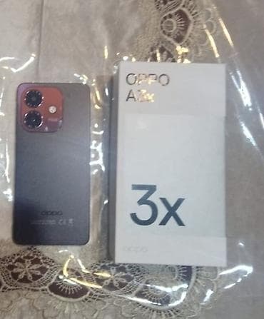 telfun satsi: Oppo A3x, 128 GB, Barmaq izi, İki sim kartlı, Face ID — 1