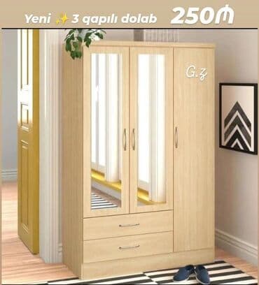 ütü masası dolabı: Açılan, 3 qapılı Düz dolab, Qarderob, paltar dolabı — 1