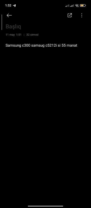 Samsung C300, < 2 GB Memory Capacity, rəng - Qara, Düyməli