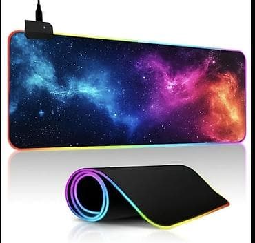 ucuz noutbuk: RGB işıqlı geniş oyun mousepadi - Dizayn: Ulduzlu qalaktika temalı — 1