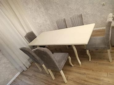 sevimli it sekilleri: Qonaq otağı üçün, İşlənmiş, Açılan, 6 stul — 1