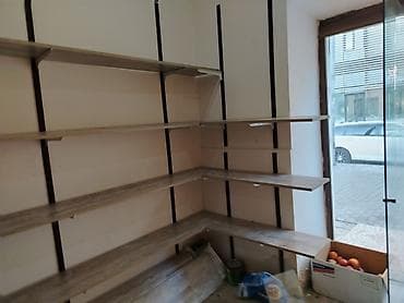 Mağaza/divar rəf sistemi – modul tipli - Material: ağac teksturalı