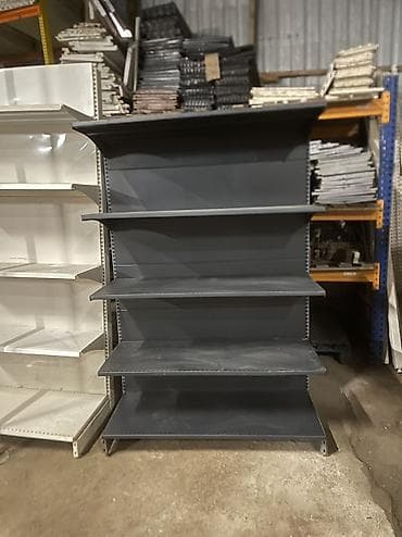 витрин: Metal mağaza rəfi - Material: polad/metal konstruksiya - Rəng: boz - — 2