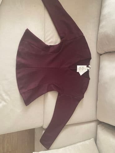 h m: Bordo rəngdə qadın bluzu - Model: bel hissədə formalaşdırılmış kəsim — 5