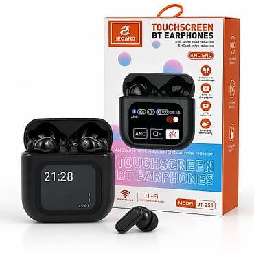 JT-25S TWS Bluetooth Qulaqlıq – Smart Ekranlı, ANC/ENC, Simsiz (Black)