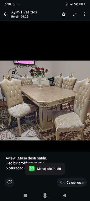 Ayla91.Masa desti satilir. Hec bir problemi yoxdu 6 oturacaq daxil lalafo.az -da Ayla91.Masa desti satilir. Hec bir problemi yoxdu 6 oturacaq daxil